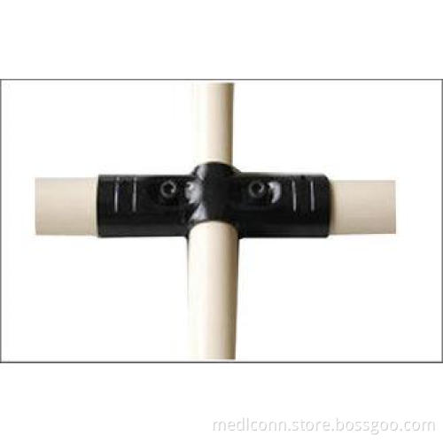 Cross 4 Way Metal Pipe Connectors Nickel / Chrome Plated Pi